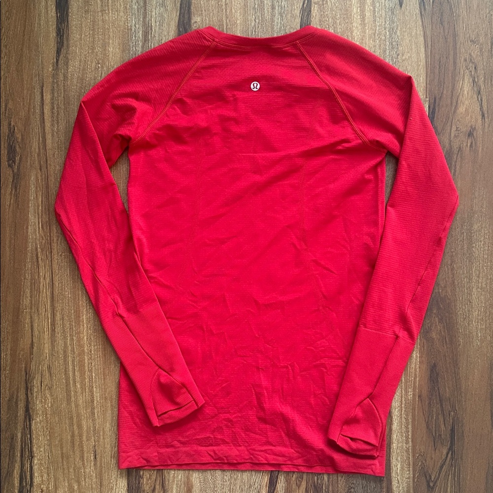 Lululemon Swiftly Tech Long Sleeve Shirt Dark Red Size 6 - Picture 4 of 8